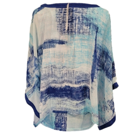 EASY wear By Chicos Flowy Short Sleeve Top Size M (1) - Picture 2 of 12